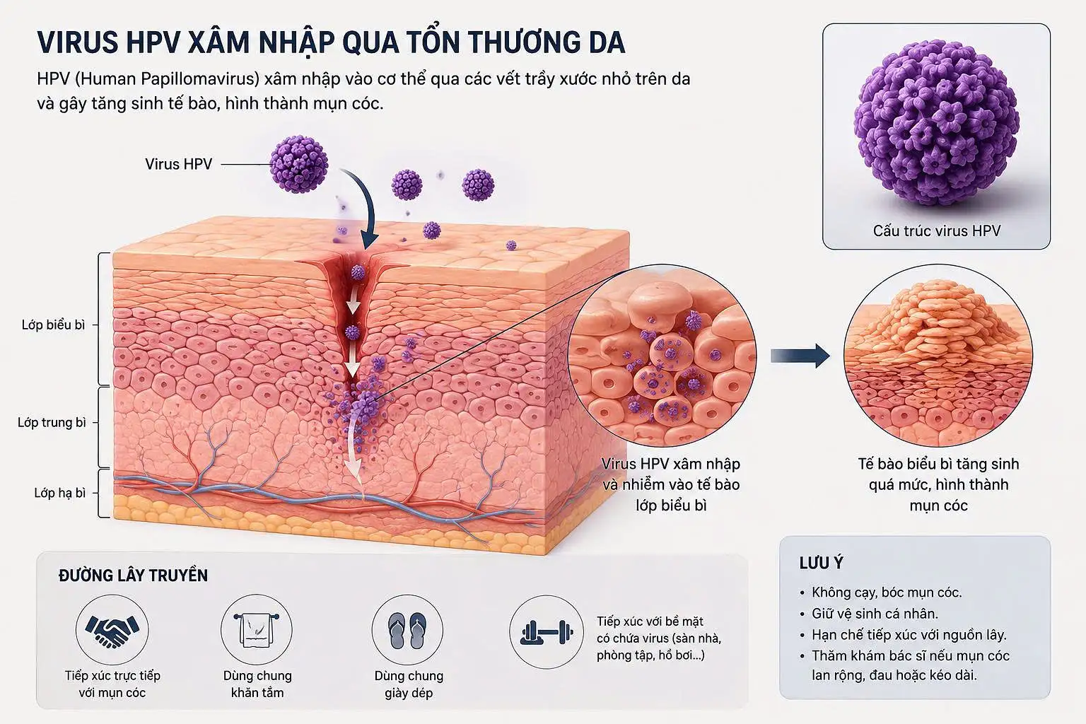 Mụn cóc là gì? Nguyên nhân, các loại thường gặp và cách chăm sóc tại nhà.